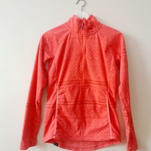 Roxy Cascade Fleece Neon Grapefruit half zip ski